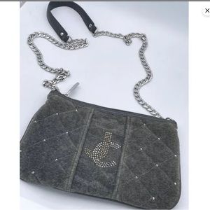 Juicy Couture Grey Cross Body Velour Bag EUC